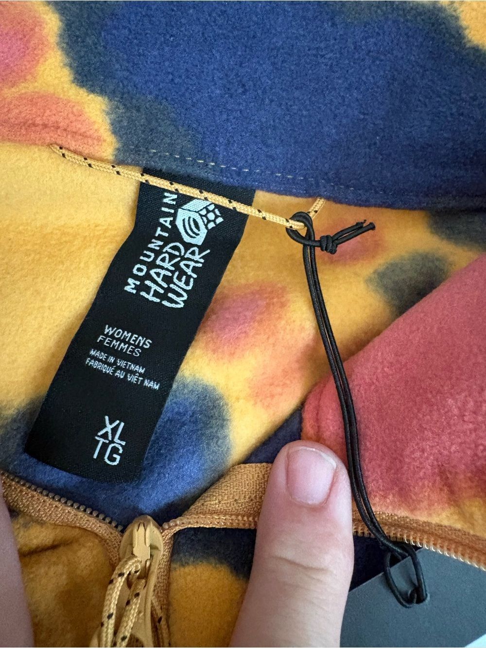 Mountain Hardwear Yellow, Navy & Rust Microfleece Pullover - Picture 4 of 6